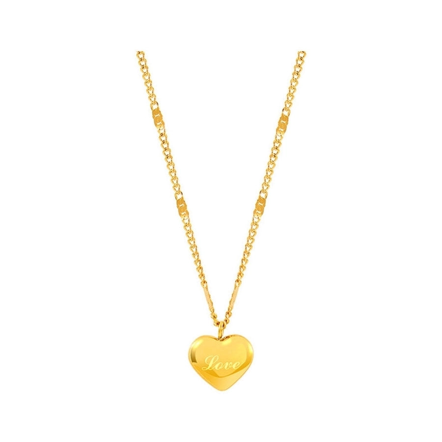 fashion simple heart-shaped pendant titanium steel necklace