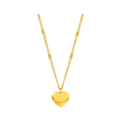 fashion simple heart-shaped pendant titanium steel necklace