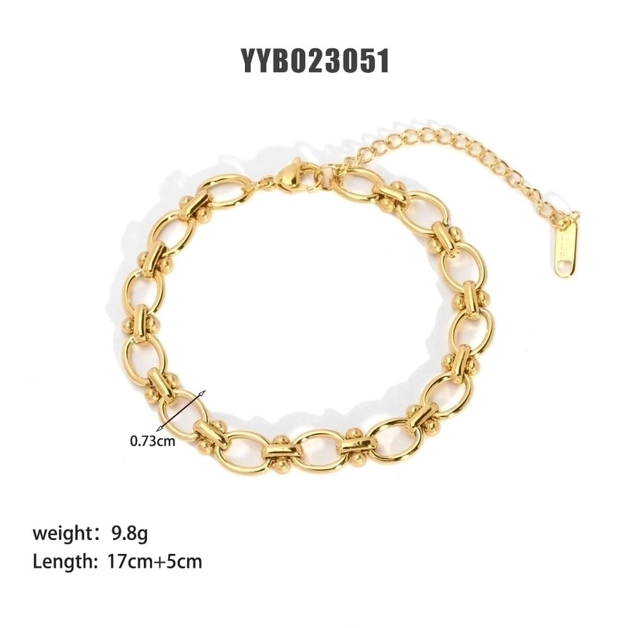 Modern Style Geometric 201 Stainless Steel 18K Gold Plated Bracelets In Bulk