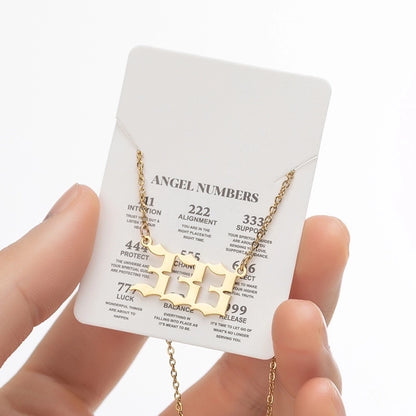 Stainless Steel Simple Style Plating Number Pendant Necklace