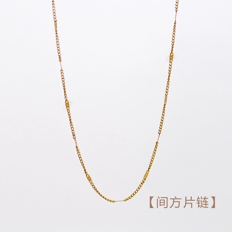 Jewelry Retro Geometric 304 Stainless Steel 18K Gold Plated Plating Necklace