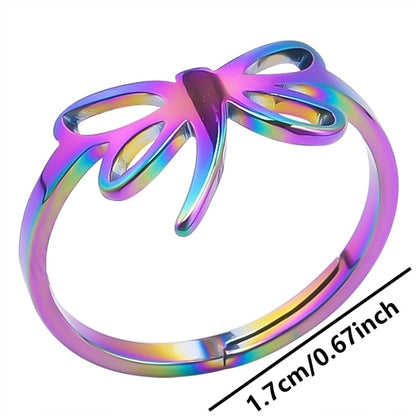 Jewelry Commute Solid Color Bow Knot 304 Stainless Steel 18K Gold Plated Plating Rings