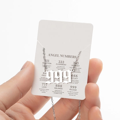 Stainless Steel Simple Style Plating Number Pendant Necklace