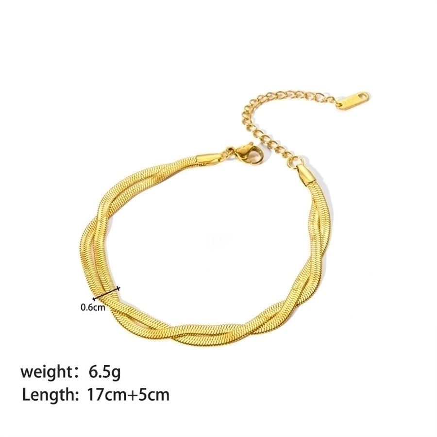 Modern Style Geometric 201 Stainless Steel 18K Gold Plated Bracelets In Bulk