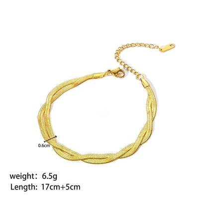 Modern Style Geometric 201 Stainless Steel 18K Gold Plated Bracelets In Bulk