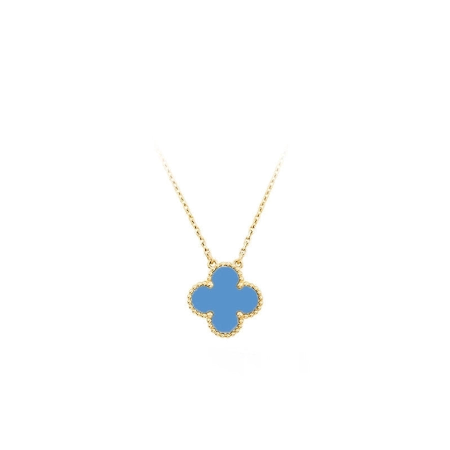 elegant four leaf clover titanium steel plating pendant necklace