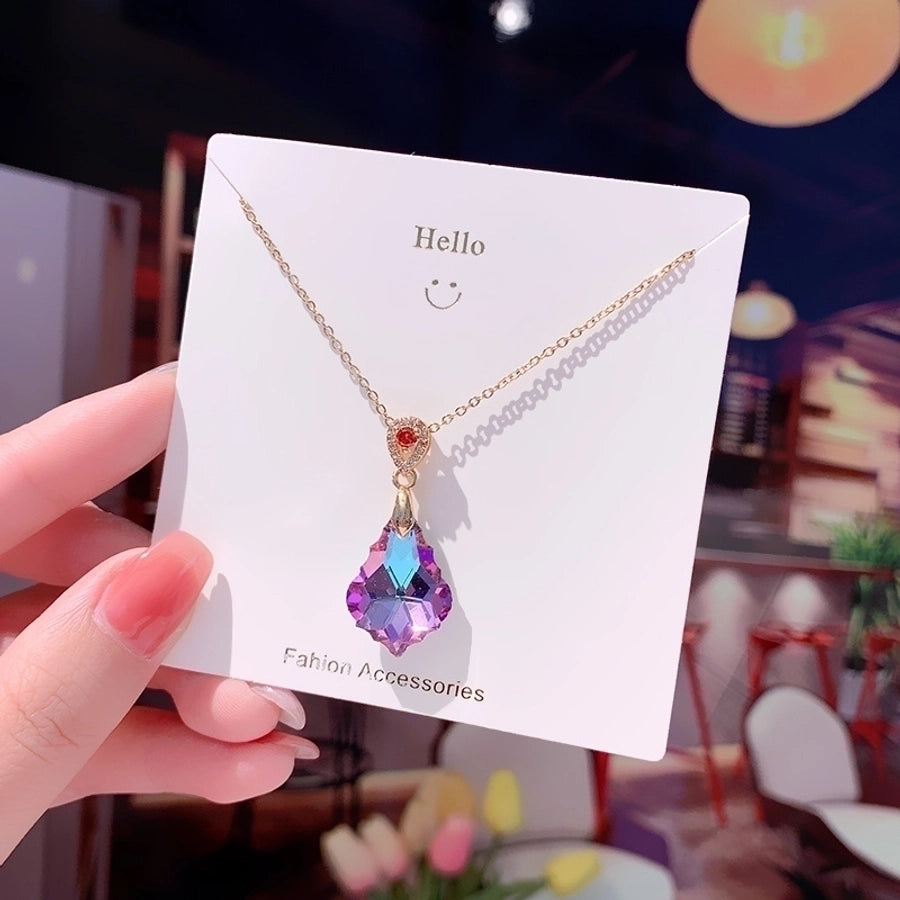 Fashion Heart Shape Peanut Windmill 304 Stainless Steel Copper Plating Inlay 18K Gold Plated White-Plated K Zircon Pendant Necklace