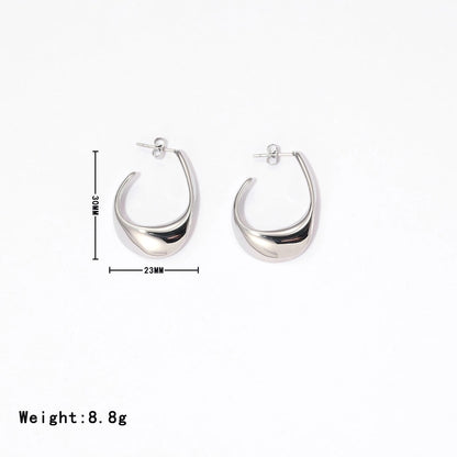 1 Pair Casual Vintage Style Simple Style Solid Color 304 Stainless Steel White Gold Plated Gold Plated Ear Studs