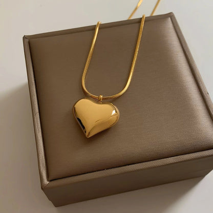 Jewelry Modern Style Artistic Heart Shape 304 Stainless Steel 16K Gold Plated White Gold Plated Gold Plated Plating Pendant Necklace