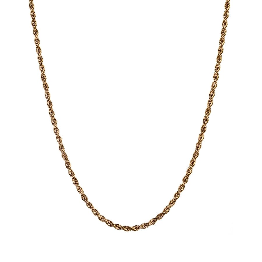 casual simple style solid color stainless steel 18k gold plated necklace