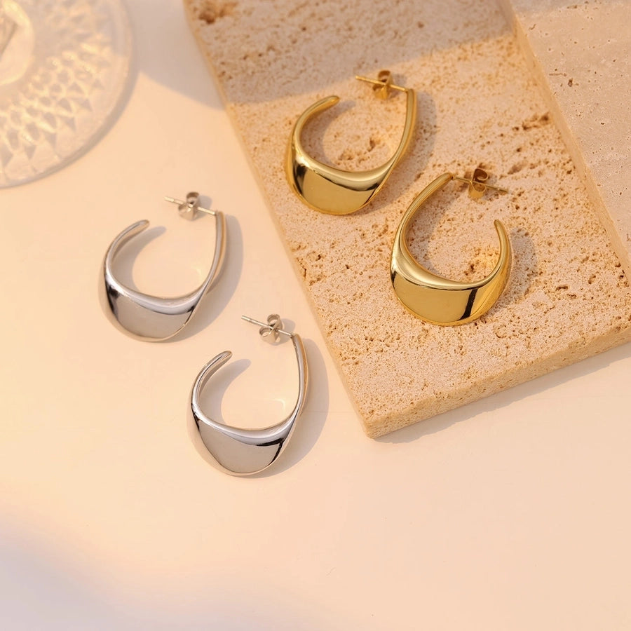 1 Pair Casual Vintage Style Simple Style Solid Color 304 Stainless Steel White Gold Plated Gold Plated Ear Studs