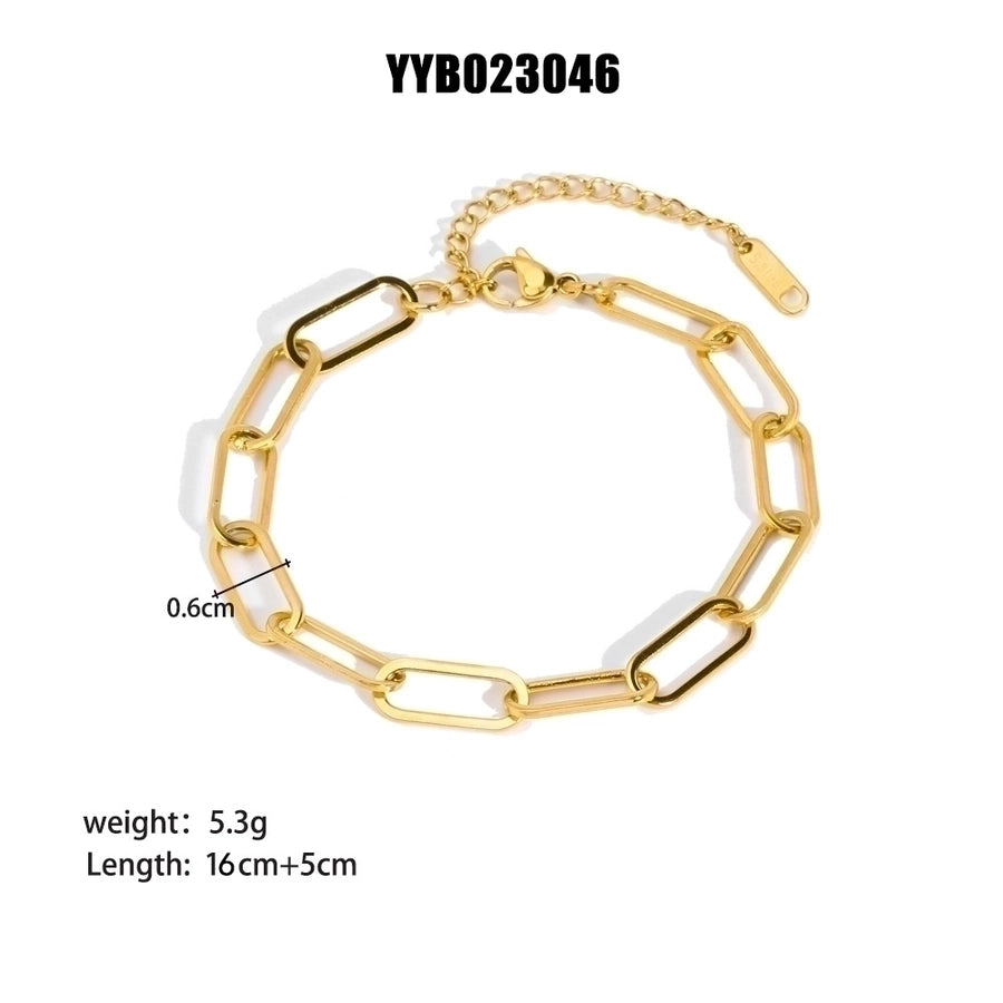 Modern Style Geometric 201 Stainless Steel 18K Gold Plated Bracelets In Bulk