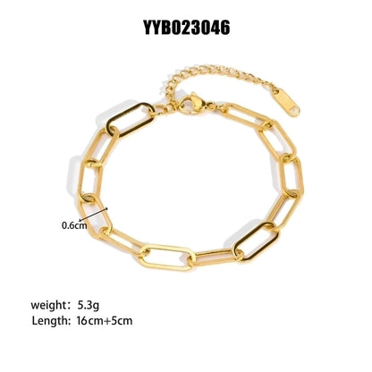 Modern Style Geometric 201 Stainless Steel 18K Gold Plated Bracelets In Bulk