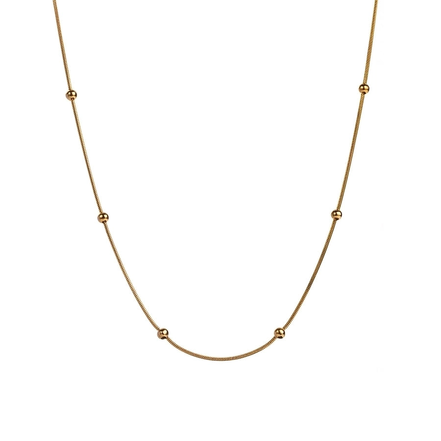 casual simple style solid color stainless steel 18k gold plated necklace