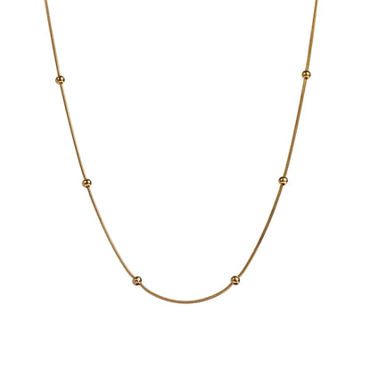 casual simple style solid color stainless steel 18k gold plated necklace