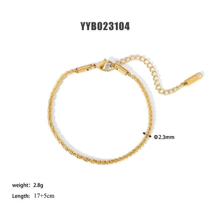 Modern Style Geometric 201 Stainless Steel 18K Gold Plated Bracelets In Bulk