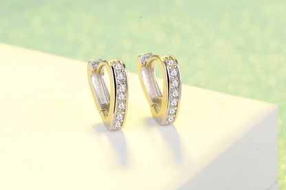 1 pair simple style v shape plating inlay copper zircon white gold plated earrings