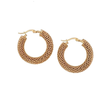 1 pair simple style u shape circle stainless steel plating hoop earrings