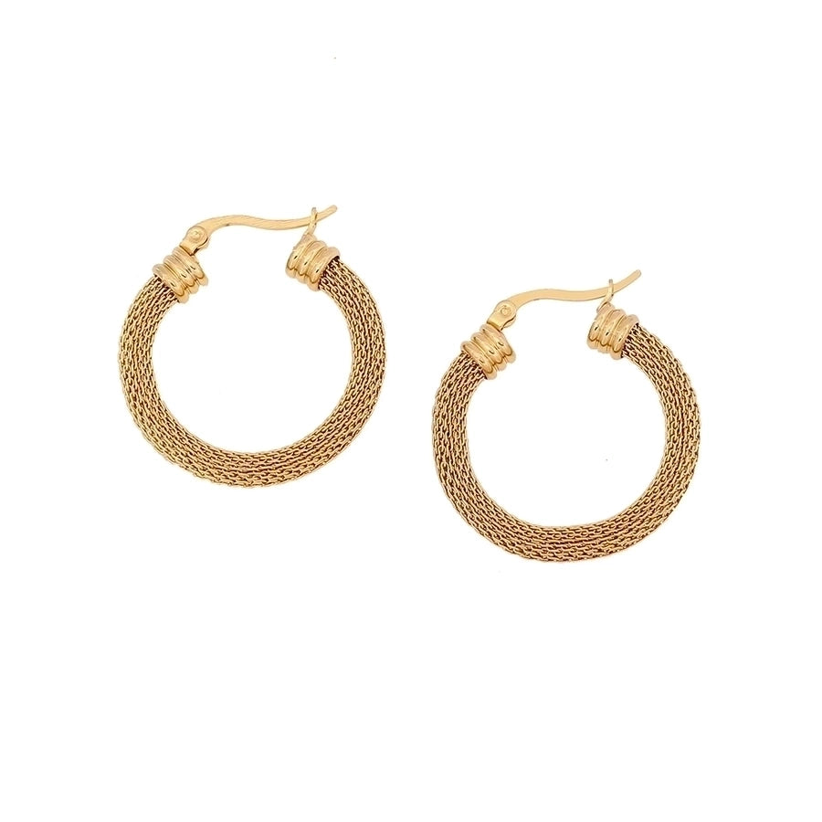 1 pair simple style u shape circle stainless steel plating hoop earrings