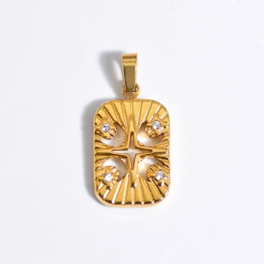 Jewelry Retro Geometric 304 Stainless Steel 18K Gold Plated Plating Necklace