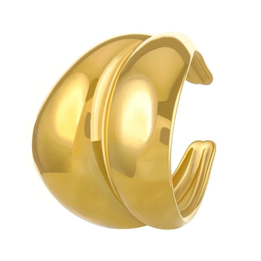 Jewelry Simple Style Solid Color Titanium Steel No Inlay 18K Gold Plated Plating Rings