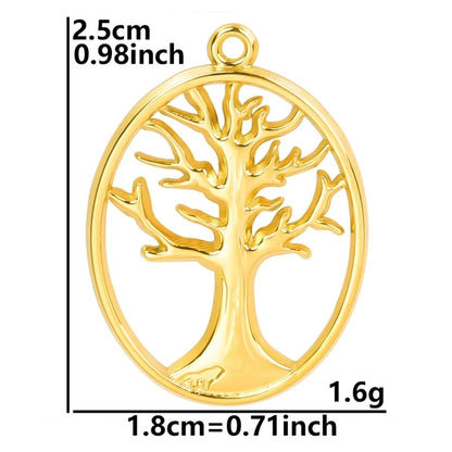 Jewelry Basic Modern Style Classic Style Life Tree 304 Stainless Steel 18K Gold Plated Plating Pendant Necklace