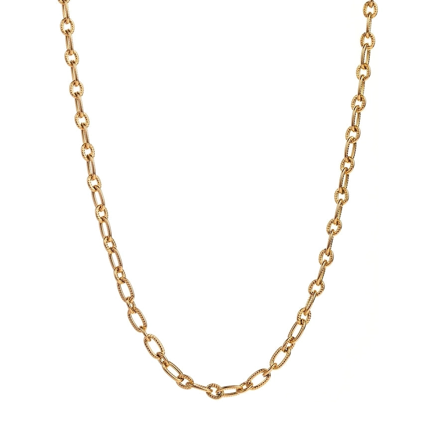 casual simple style solid color stainless steel 18k gold plated necklace