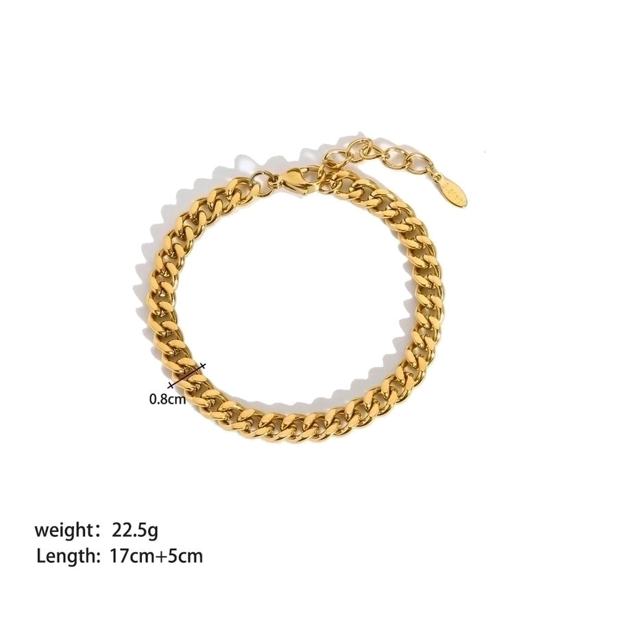 Modern Style Geometric 201 Stainless Steel 18K Gold Plated Bracelets In Bulk