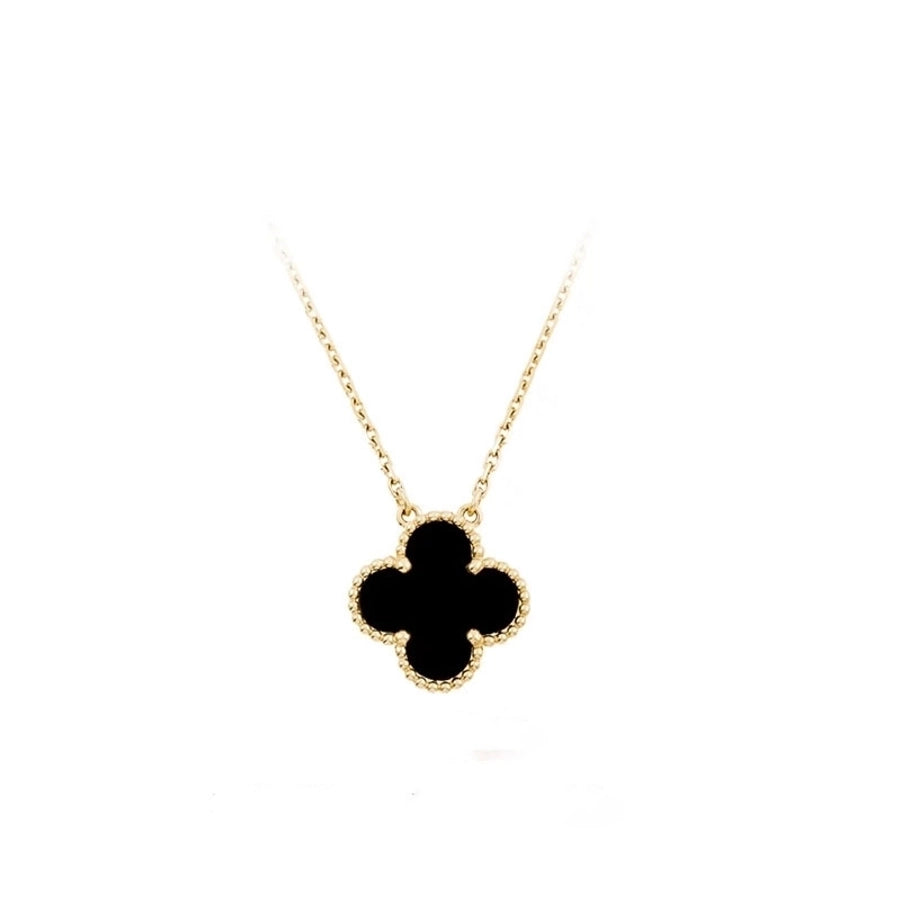 elegant four leaf clover titanium steel plating pendant necklace