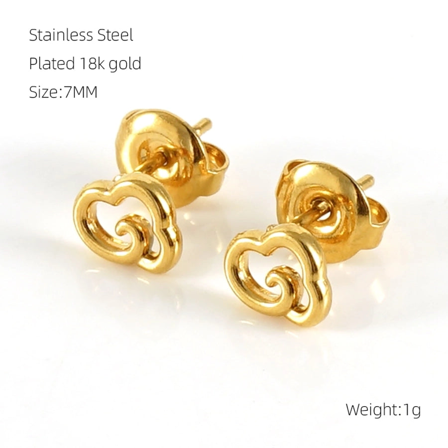 1 Pair Simple Style Geometric Plating Stainless Steel Titanium Steel 18K Gold Plated Ear Studs