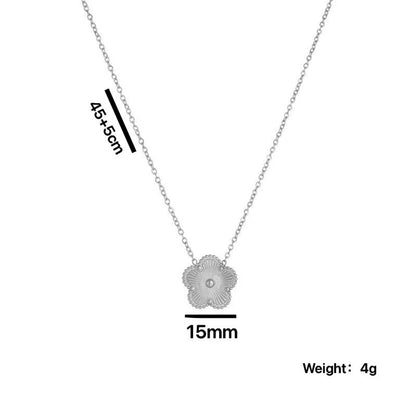 Jewelry Simple Style Flower Titanium Steel Titanium Steel Plating Bracelets Earrings Necklace