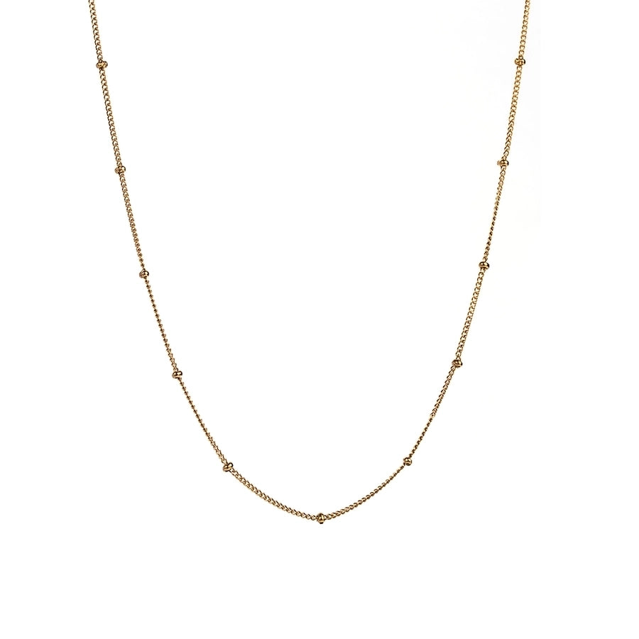 casual simple style solid color stainless steel 18k gold plated necklace