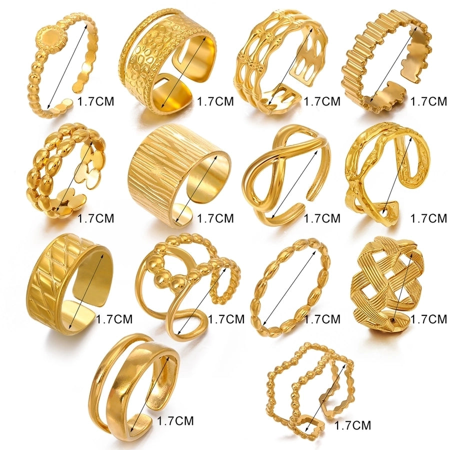 304 Stainless Steel 18K Gold Plated Simple Style Plating Geometric Rings