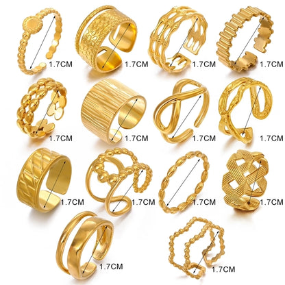 304 Stainless Steel 18K Gold Plated Simple Style Plating Geometric Rings