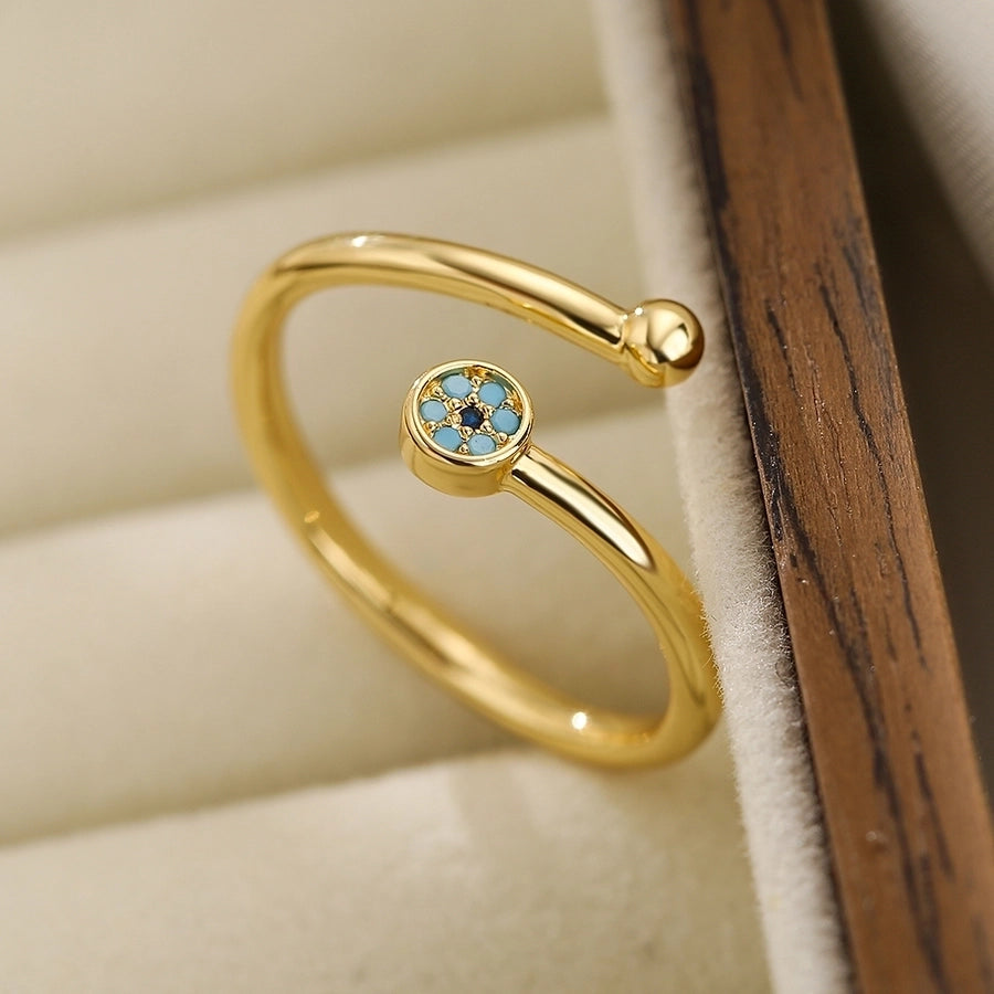 Simple Style Cross Infinity Heart Shape Copper Plating Inlay Zircon 18K Gold Plated Open Ring