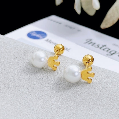 1 Pair Sweet Cross Heart Shape Snowflake Plating 304 Stainless Steel Titanium Steel 18K Gold Plated Cartilage earrings