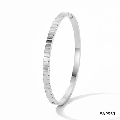 Simple Style Classic Style Geometric 304 Stainless Steel 16K Gold Plated White Gold Plated Gold Plated Zircon Bangle In Bulk