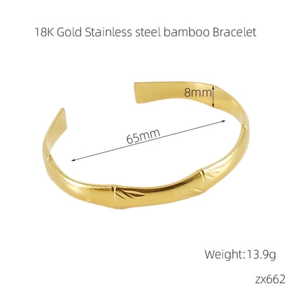 INS Style Cross Snake 304 Stainless Steel 18K Gold Plated Bangle In Bulk