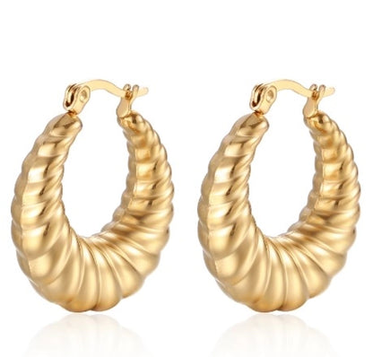 1 Pair Fashion Solid Color Plating 304 Stainless Steel 18K Gold Plated Earrings