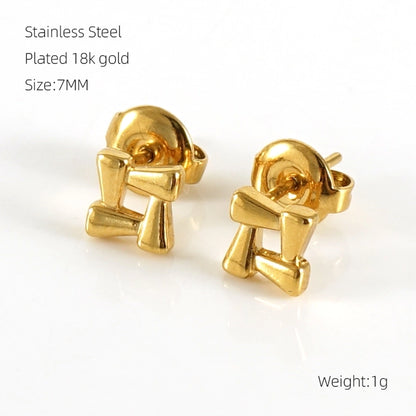 1 Pair Simple Style Geometric Plating Stainless Steel Titanium Steel 18K Gold Plated Ear Studs