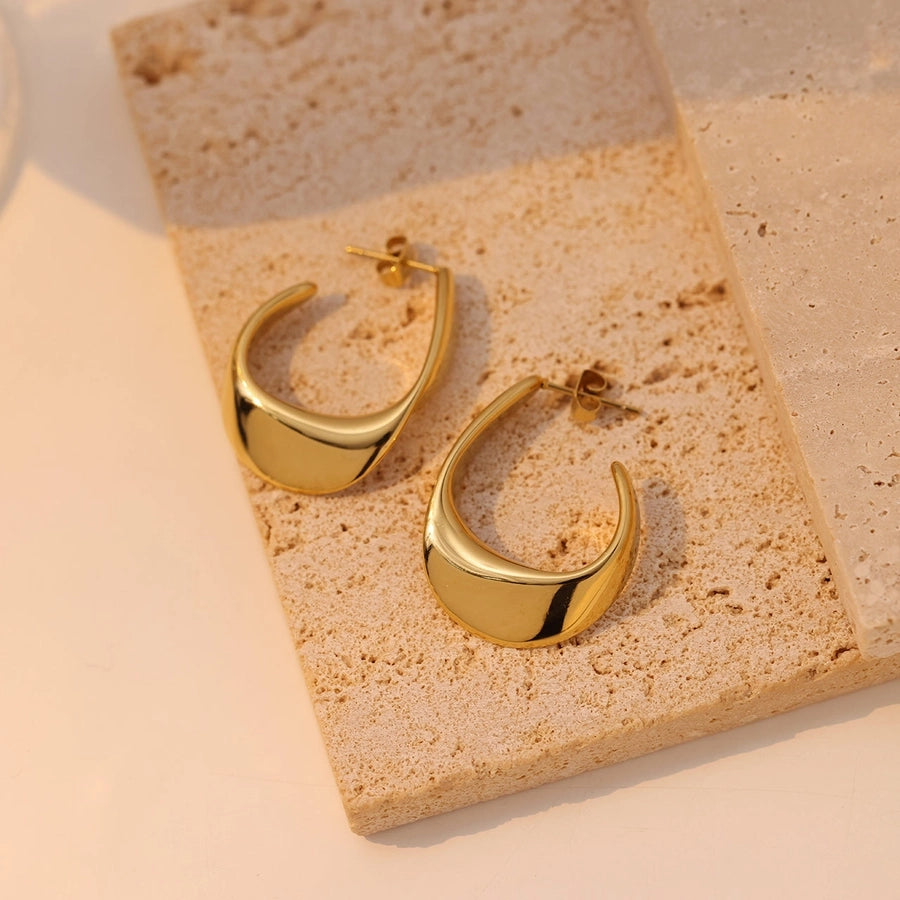 1 Pair Casual Vintage Style Simple Style Solid Color 304 Stainless Steel White Gold Plated Gold Plated Ear Studs