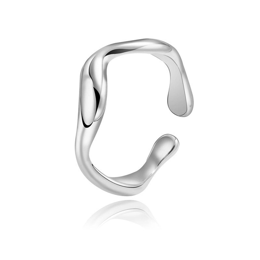 Jewelry Simple Style U Shape 304 Stainless Steel 18K Gold Plated Plating Open Ring