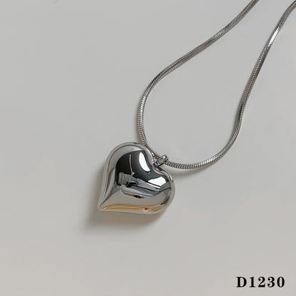 Jewelry Modern Style Artistic Heart Shape 304 Stainless Steel 16K Gold Plated White Gold Plated Gold Plated Plating Pendant Necklace