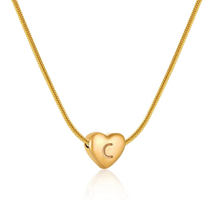 elegant letter heart shape stainless steel titanium steel necklace