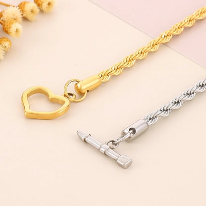 Stainless Steel Titanium Steel 18K Gold Plated Retro Cool Style Plating Heart Shape Pendant Necklace