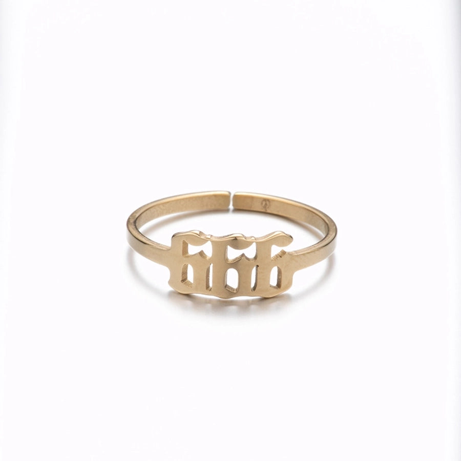 Jewelry Fashion Number 201 Stainless Steel No Inlaid 18K Gold Plated Plating Open Ring