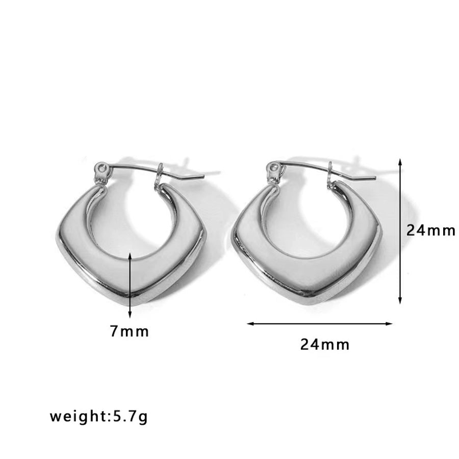 1 Pair Fashion Solid Color Plating 304 Stainless Steel 18K Gold Plated Earrings