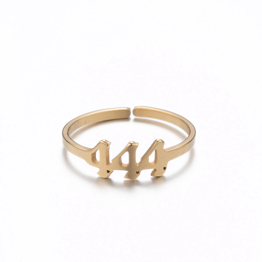 Jewelry Fashion Number 201 Stainless Steel No Inlaid 18K Gold Plated Plating Open Ring