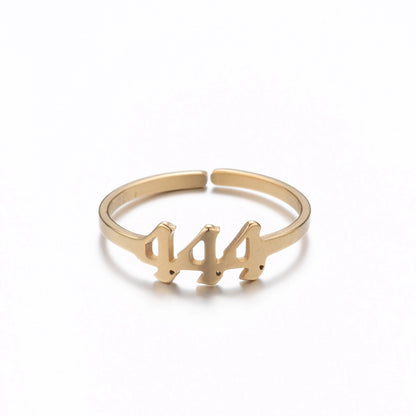 Jewelry Fashion Number 201 Stainless Steel No Inlaid 18K Gold Plated Plating Open Ring