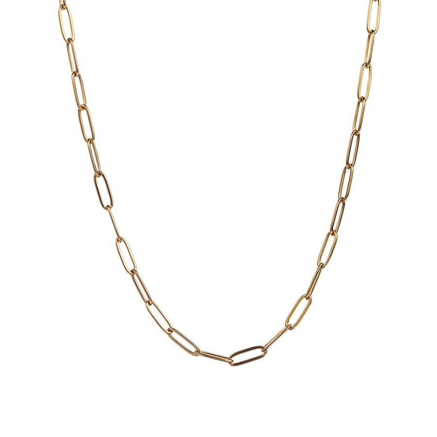 casual simple style solid color stainless steel 18k gold plated necklace